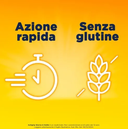 Actigrip Giorno & Notte - Rapido sollievo dai sintomi del raffreddore anche di notte - 12 + 4 compresse