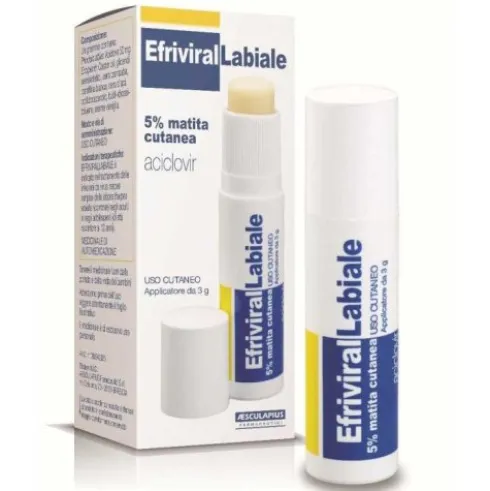 Aesculapius Efriviral Labiale Matita Cutanea per Herpes Labiale 3g