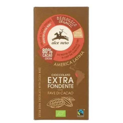 Alce Nero Cioccolato Extra Fondente con Fave di Cacao Biologico 100 g