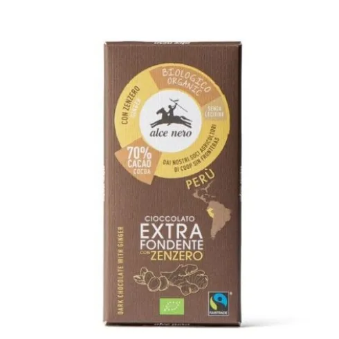 Alce Nero Tavoletta Cioccolato Fondente con Zenzero Biologico 50 g