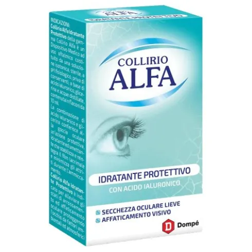 Alfa Collirio Idratante e Protettivo - Per secchezza oculare e affaticamento visivo - 10 ml