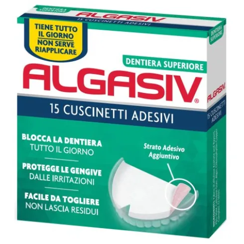 Algasiv Adesivo 15 Cuscinetti Protesi Superiore