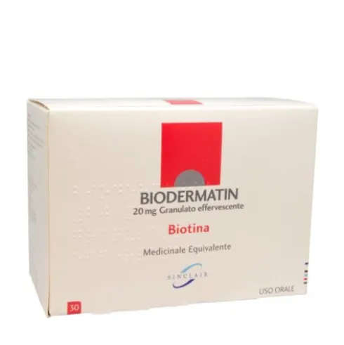 Alliance Pharma Biodermatin 20 mg Granulato Effervescente - Carenza Biotina - 30 Bustine
