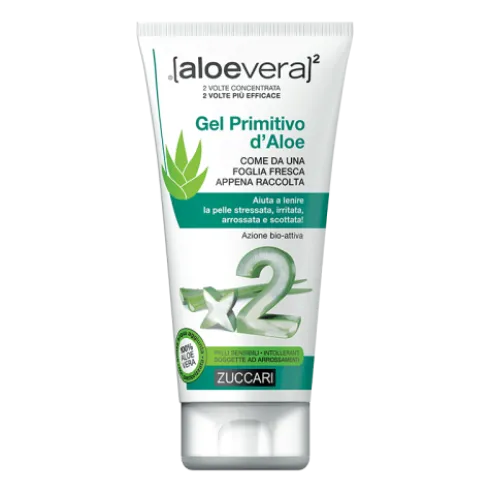 Aloevera 2 Gel Primitivo d'Aloe - Trattamento idratante e lenitivo per pelle sensibile o arrossata - 150 ml