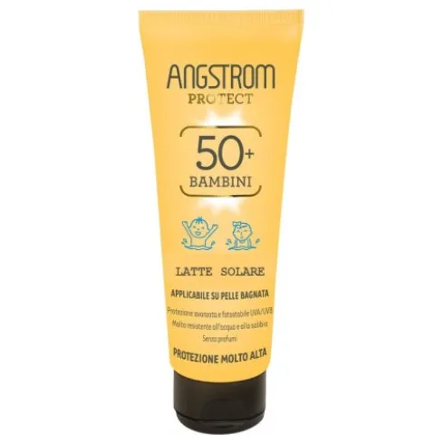 Angstrom Latte Solare Bambini Pelle Bagnata SPF50+ - Protezione solare per bambini resistente all'acqua - 125 ml