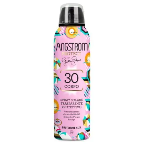 Angstrom Spray Solare Trasparente SPF30 - Spray solare corpo resistente all'acqua - Edizione Giulia Salemi - 150 ml