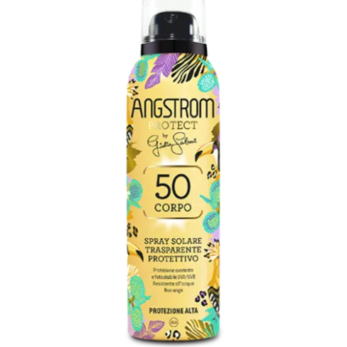 Angstrom Spray Solare Trasparente SPF50 Limited Edition - Spray solare corpo resistente all'acqua - 150 ml