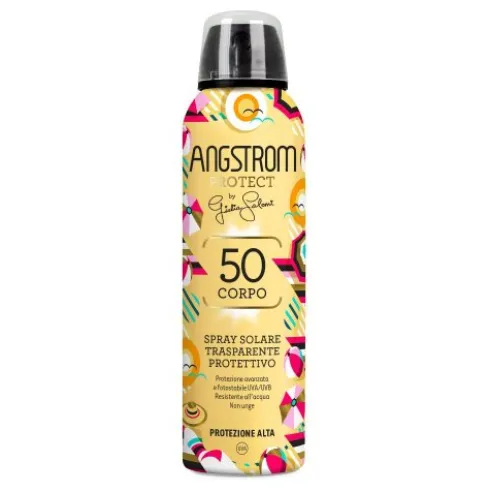 Angstrom Spray Solare Trasparente SPF50+ - Spray solare corpo resistente all'acqua - Edizione Giulia Salemi - 150 ml