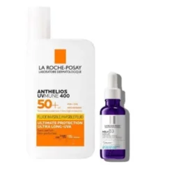 Anthelios Cofanetto solare Fluido viso Anti Macchie SPF50 50 ml + Mela B3 siero 10 ml - Cofanetto solare antimacchie
