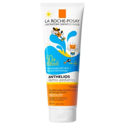 Anthelios Dermo-Pediatrics Pozione Gel Pelle Bagnata Bambini SPF 50+ Protezione Solare Molto Alta 250 ml