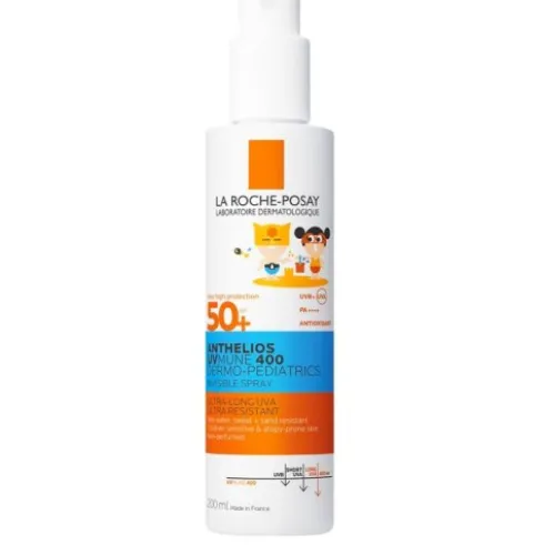Anthelios UVmune 400 Dermo-Pediatrics Spray Invisibile SPF 50+ - Protezione solare molto alta per bambini - 200 ml