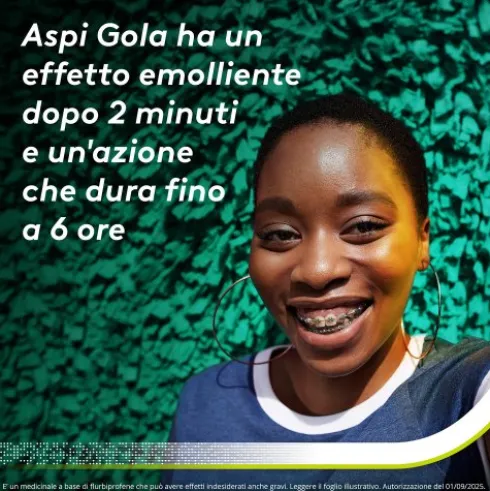Aspi Gola - Trattamento sintomatico del mal di gola - Gusto Limone e Miele - 16 Pastiglie