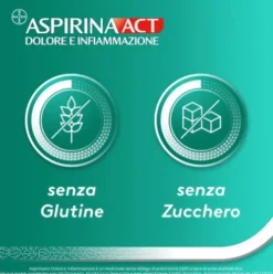 Aspirina Act Dolore e Infiammazione - Trattamento sintomatico di febbre e dolori - 12 Compresse 1000 mg