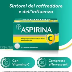 Aspirina C - Trattamento sintomatico di mal di testa, febbre e dolori da lievi a moderati - 20 compresse effervescenti 400 + 240mg