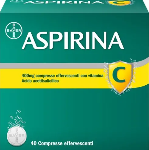 Aspirina C - Trattamento sintomatico di mal di testa, febbre e dolori da lievi a moderati - 40 compresse effervescenti 400 + 240mg