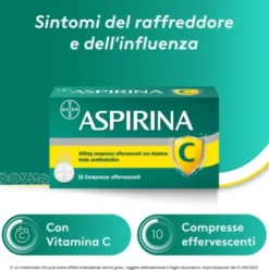 Aspirina C - Trattamento sintomatico di mal di testa, febbre e dolori da lievi a moderati - 10 compresse effervescenti 400 + 240mg