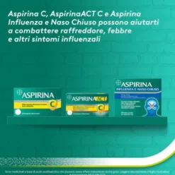 Aspirina C - Trattamento sintomatico di mal di testa, febbre e dolori da lievi a moderati - 10 compresse effervescenti 400 + 240mg