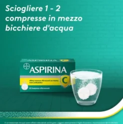 Aspirina C - Trattamento sintomatico di mal di testa, febbre e dolori da lievi a moderati - 10 compresse effervescenti 400 + 240mg