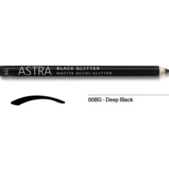 Astra Black Glitter Matita Occhi Scintillante Nera