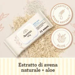 Aveeno Baby Salviettine - Salviette detergenti viso e corpo per bambini - 72 pezzi