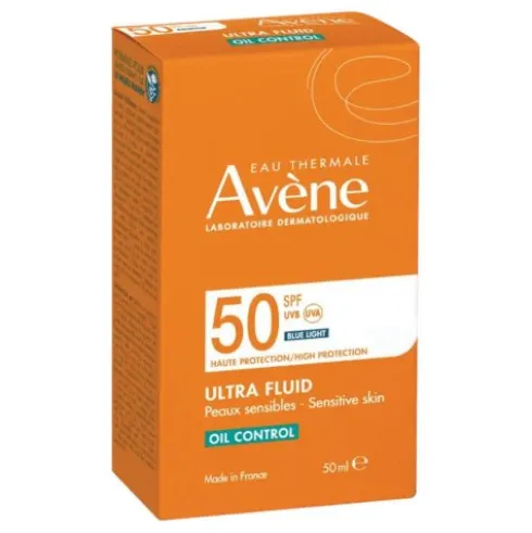 Avene Solare Ultra Fluid Oil Contol SPF50 - Fluido viso opacizzante per pelle sensibile - 50 ml
