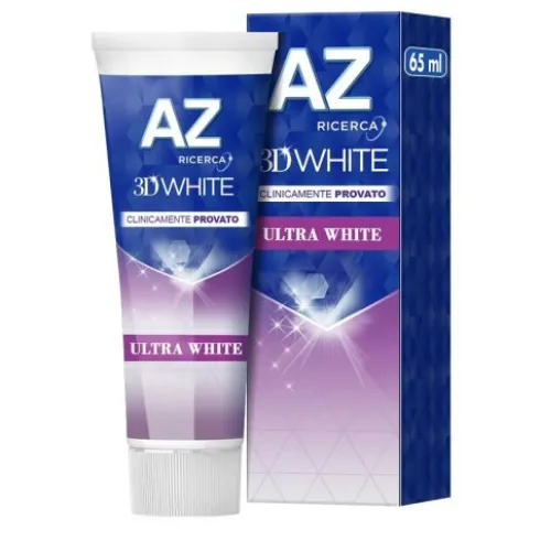 AZ 3D Ultra White Dentifricio Sbiancante - Sbianca, rinforza e protegge dalla formazione di macchie - Gusto menta piperita - 65 ml