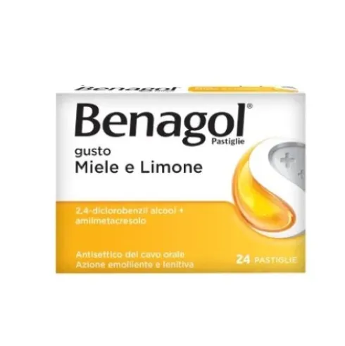 Benagol - Sollievo rapido dai primi sintomi del mal di gola - 24 pastiglie - Gusto Miele e Limone