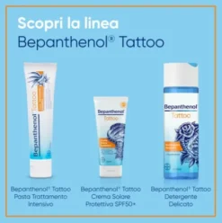 Bepanthenol Tattoo Crema Solare Protettiva SPF50+ Per Tatuaggio - Idrata e rigenera la pelle tatuata - 50 ml