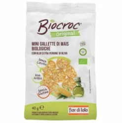 Biocroc Mini Gallette di Mais Bio con Olio Extra Vergine di Oliva, 40 g