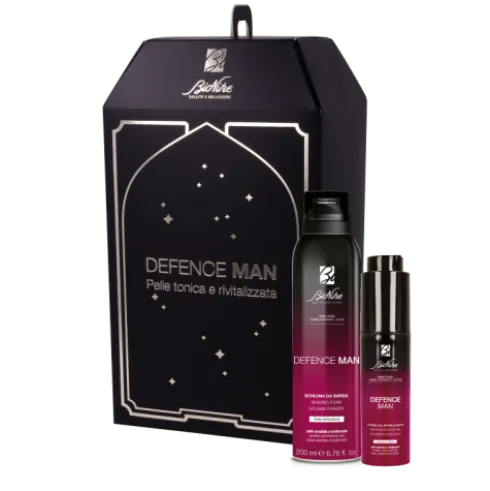 Bionike Cofanetto di Natale 2024 Defence Man - Schiuma da barba 200 ml + Crema gel rivitalizzante 50 ml
