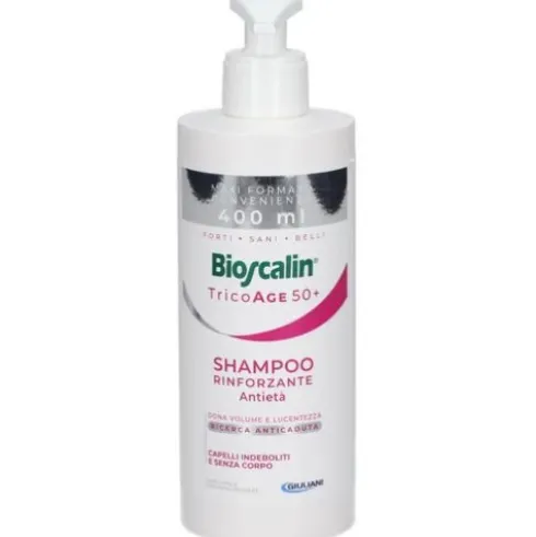 Bioscalin Tricoage45+ Shampoo Rinforzante Antietà - Ideale per capelli assottigliati e diradati - 400 ml