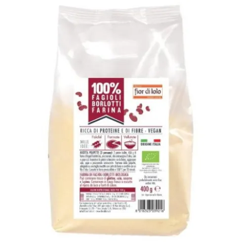 Biotobio Farina di Fagioli Borlotti Bio Ricca di Fibre 400g