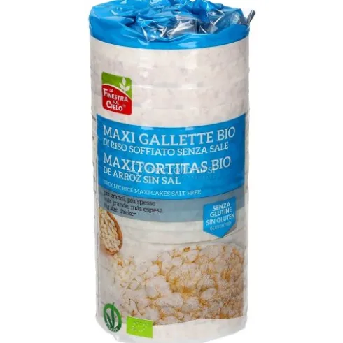 Biotobio Maxigallette di Riso Soffiato Bio con Sale Snack Salato 200g