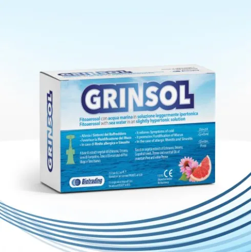 Biotrading Grinsol Fitoaerosol con Acqua Marina per Raffreddore 15 Fiale Monodose