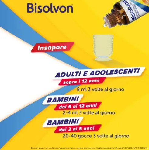 Bisolvon Soluzione Orale Gocce - Mucolitico Contro Catarro e Tosse Grassa - 40 ml