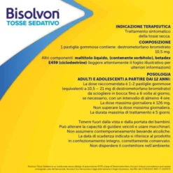 Bisolvon Tosse Sedativo - Calmante Per Tosse Secca Notturna - 20 Pastiglie Gommose