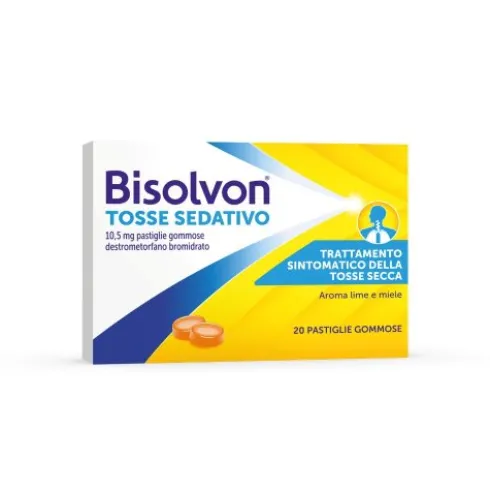 Bisolvon Tosse Sedativo - Calmante Per Tosse Secca Notturna - 20 Pastiglie Gommose