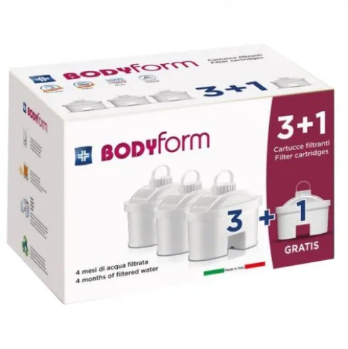 Bodyform Cartucce Filtranti Bi-Flux F4P Ricambio Anticalcare in Confezione da 4 Pezzi