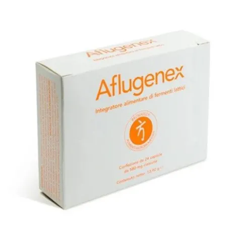 Bromatech Aflugenex Integratore Fermenti Lattici per Flora Intestinale, 24 Capsule