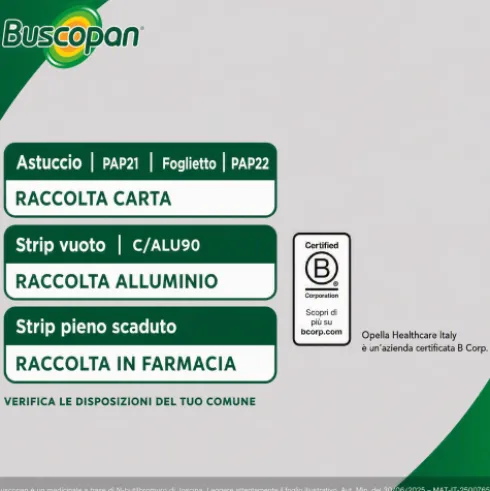 Buscopan Supposte - Contro Mal di Pancia, Dolori e Crampi Addominali - 6 supposte 10 mg