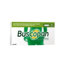 Buscopan Supposte - Contro Mal di Pancia, Dolori e Crampi Addominali - 6 supposte 10 mg