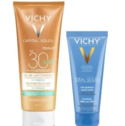 Capital Soleil Gel-Latte Solare SPF 30 Resistente all'acqua + Ideal Soleil Doposole - Kit protezione solare alta e latte doposole lenitivo
