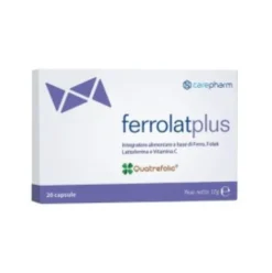 Carepharm Ferrolat Integratore Alimentare Ferro, Folato e Vitamina C 20 Capsule