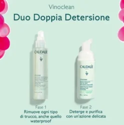 Caudalie Cofanetto di Natale 2025 Vinoclean Doppia Detersione - Olio struccante 75 ml + Schiuma detergente 50 ml