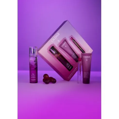 Caudalie Cofanetto di Natale Trio The Des Vignes - Acqua profumata 50 ml + Gel doccia 50 ml + Acqua profumata roll on 10 ml