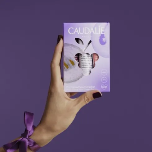 Caudalie Cofanetto di Natale 2023 Trio Crema Mani - Creme mani formato viaggio e in 3 profumazioni diverse