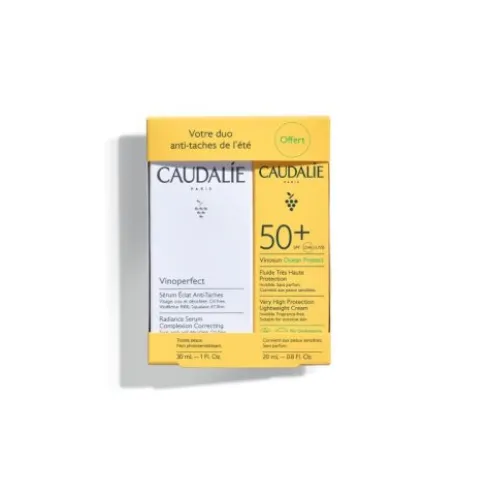 Caudalie Cofanetto Vinoperfect Siero Antimacchie da 30 ml + Vinosun Protect Fluido Solare Viso SPF50+ 20 ml