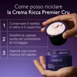 Caudalie Premier Cru Crema Ricca Ricarica - Refill crema viso per pelle secca - 50 ml - Nuova formula
