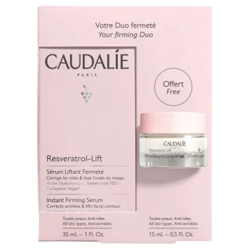 Caudalie Resveratrol Lift Cofanetto Anti rughe - Siero liftante 30 mL + Crema Cashmere ridensificante 15 mL