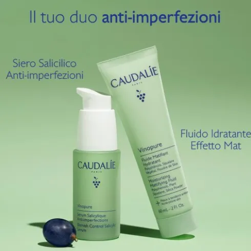 Caudalie Vinopure Fluido Idratante Effetto Mat - Adatto per pelle mista o con imperfezioni - 60 ml - Novità 2025